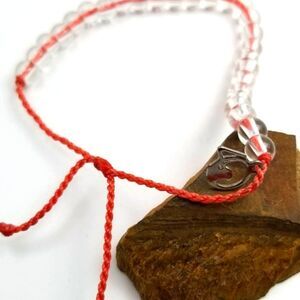 Clear crystal ball‎ beaded simplistic twine bracelet